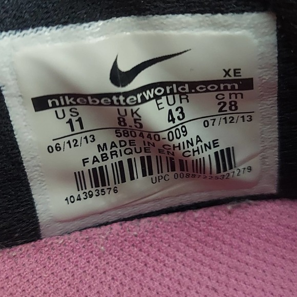 Nike Flex Run 2013 580440-009 Women's US 11 Black Pink Running Shoes EUC - Picture 9 of 9